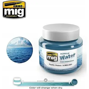 Acrylic Water Paint 250 ml, VALLEJO Ammo Pacific Waters (sea color)