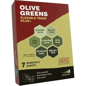 Paint Set Army Painter Flexible Triad PLUS+ — Olive Greens, miniature acrylic paints