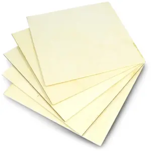 Plywood sheet (poplar) 3 mm, 200×200 mm, pack of 5 — 3DM Group