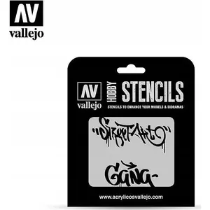 Stencil set VALLEJO Stencils - Street Art 2 — reusable plastic stencils for urban and model art
