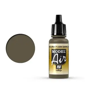 Akrila modeles krāsa VALLEJO Model Air 17 ml — brūna (Dark Earth), pudelīte