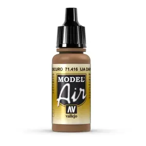 Akrila krāsa VALLEJO 71.416, pudelīte 17 ml, brūna (IJA Dark Beige)