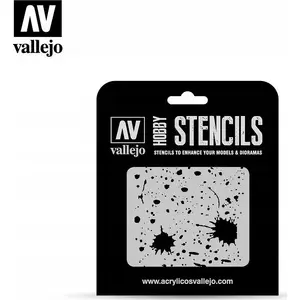 Stencil set VALLEJO Stencils - Splash, Stains for scale models and miniatures