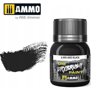 Krāsa VALLEJO Vallejo Ammo DIO Drybrush Black Brown — drybrush krāsa diorāmām un miniātūrām