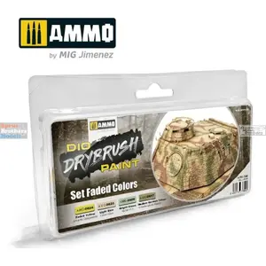 Krāsu komplekts VALLEJO Ammo DIO Drybrush — Faded Colors, akrils sausajai otai