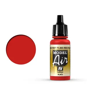 Akrila krāsa VALLEJO 71.003 Red RLM23 17 ml, pudele ar dozatoru