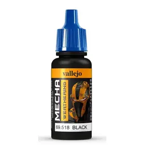 Akrila mazgāšanas krāsa VALLEJO Black Wash 17 ml — melns tonis, šķidra mazgāšana modeļiem