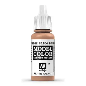 Akrila krāsa VALLEJO 70.804 Bēšs (sarkans flakons) 17 ml matēta, flakona dozators