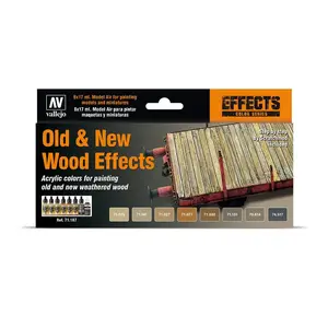 Набор акриловых смывок VALLEJO Old & New Wood Effects, 17 мл, коричневые/серые/слоновая кость