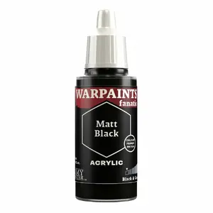 Akrila krāsa Army Painter Warpaints Fanatic — Matt Black, šķidra, 1 gab.
