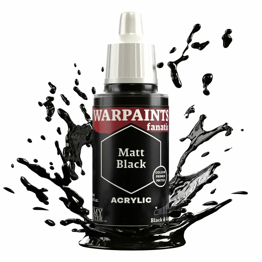Army Painter Warpaints Fanatic — Matt Black akrila krāsa Photo 2