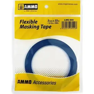 Maskēšanas lente VALLEJO Flexible Masking Tape 3 mm x 33 m modelēšanai un maskēšanai