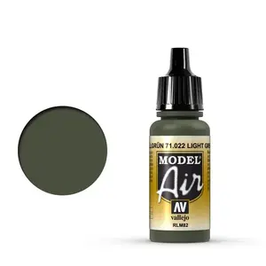 Akrila krāsa VALLEJO 71.022 zaļa 17 ml — šķidra mākslas/modelēšanas krāsa