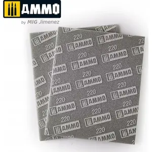 Sanding Sponge Sheet VALLEJO 220 grit (pack of 2) for model making and surface finishing