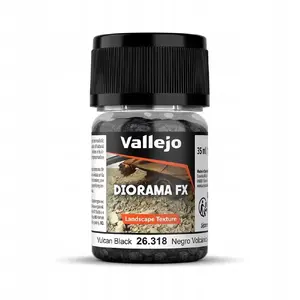 VALLEJO Diorama FX Landscape Textures Vulcan Black (2–5 mm) – Texture Granules for Scenery