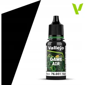 Akrila gaisa pistoles krāsa VALLEJO Game Air melna 18 ml