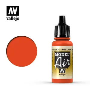 Akrila krāsa VALLEJO 71.086 Light Red 17 ml pudelīte - mākslinieku/miniaturu krāsa