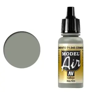 Akrila modeļu krāsa VALLEJO Model Air Cement Grey, pudele 17 ml