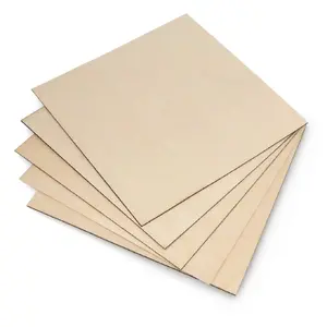 Plywood birch veneer sheet 1 mm 200×200 mm 5 pcs, 3DM Group, class 1/1