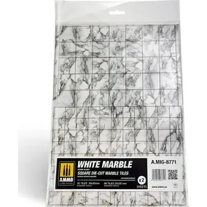 Лист плитки VALLEJO Vallejo Ammo White Marble — квадратные вырубные мраморные плитки (2 шт.)