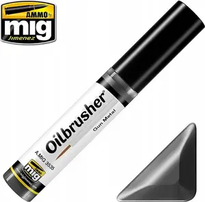Krāsa VALLEJO Ammo Oilbrusher Gun Metal 10 ml - eļļas bāzes krāsa miniaturām