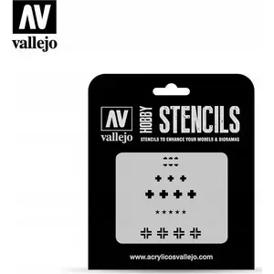 Stencil set VALLEJO Stencils - Assorted German WWII Tank Mark, sheet assortment for scale models