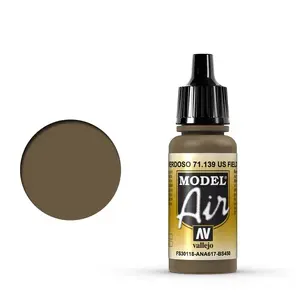 Akrila krāsa VALLEJO 71.139 Brūna 17 ml — šķidra mākslas/modelēšanas krāsa