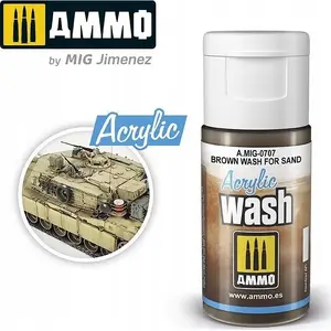 Akrila vaskas Vallejo Ammo Brown Wash for Sand, 35 ml