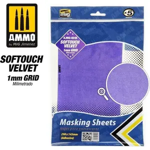 Adhesive Softouch Velvet Masking Sheets 1 mm Grid 290×145 mm (5) — VALLEJO