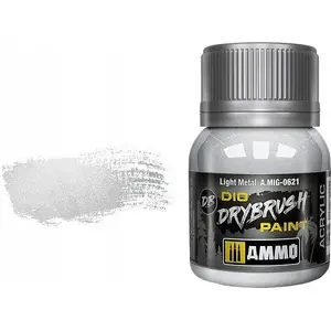 Краска VALLEJO Vallejo Ammo DIO Drybrush Light Metal — сухая кисть для металлического эффекта