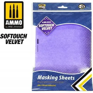 Masking Sheets VALLEJO Softouch Velvet Masking Sheets Adhesive 280×195 mm Pack of 5