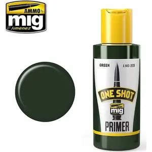 VALLEJO грунт-краска One Shot Primer — зелёный, флакон 60 мл, Vallejo Ammo