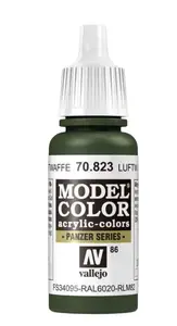 Akrila krāsa VALLEJO 70.823, 17 ml pudele — Luftwaffe Camouflage Green
