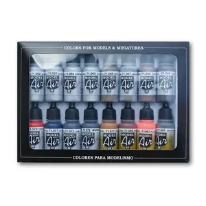 Paint VALLEJO Metallic Effects — Aluminium, Silver, Gold, Copper, Brass, Chrome; 17 ml bottle