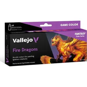 Krāsu komplekts VALLEJO Game Color 72.196 Fire Dragons — 8 x 18 ml akrila krāsas modeļiem