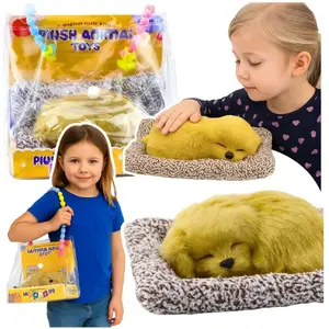 Figurine LEANToys Sleeping Labrador Puppy on Cushion with Fur – collectible model