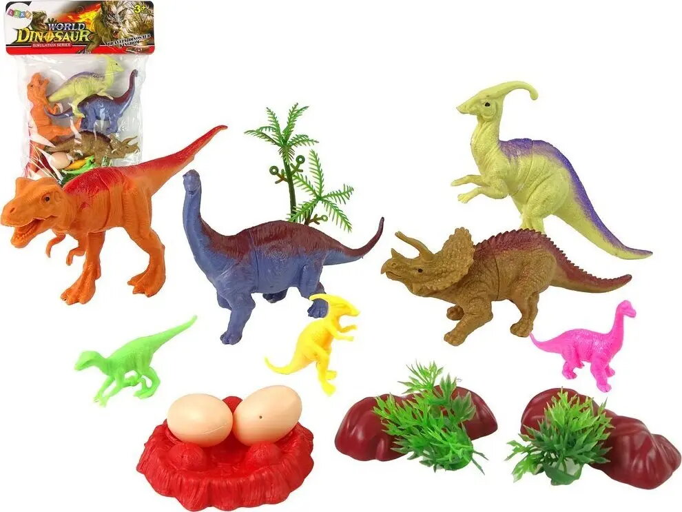 LEANToys dinozauru figūriņu komplekts ar aksesuāriem