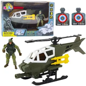 Military Helicopter Playset with Soldier Figure and Weapon by LEANToys, model 24296