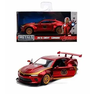 Metāla rotaļu auto Jada Marvel Iron Man 2016 Chevy Camaro — metāls/plastmasa, zelta/sarkans, no 3 gadiem