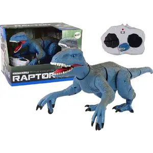 LEANToys remote-controlled Velociraptor dinosaur figure, sound effects, roaring, blue