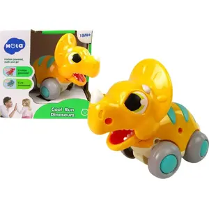 LEANToys toy figure Triceratops on wheels, yellow — model 12668