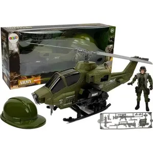 Game figurine set LEAN Sport 7877 — military play set with helicopter, helmet and soldier