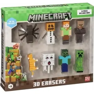 Figurka HP MINECRAFT 3D Dzēšgumijas 8 gab. Deluxe Box (MC4070B)