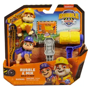 Набор фигурок Usorteret Rubble and Mix с 85 г кинетического песка Build‑It и 2 ручными строительными игрушками — от 3 лет
