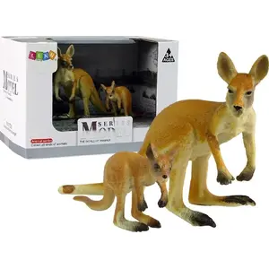 Figure set LEANToys Kangaroo with Joey — 2-piece animal figurines set