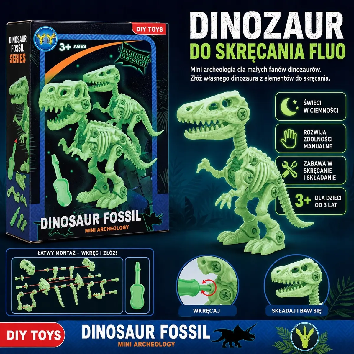 Mega Creative Dinozaura Figūriņa MY8803 Fluorescējoša