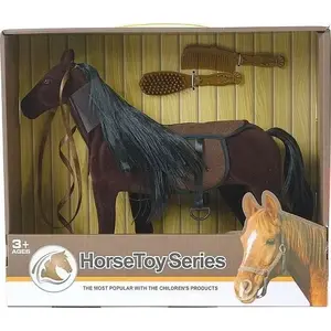 Flokated brushable horse figurine with mane, No name, model 3/606500
