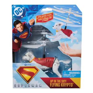 Remote-Control Flying Krypto dog by Superman, 7.5-inch hovering RC toy, multicolour, ages 4+