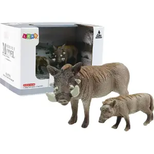 Figurine set LEANToys Guziec Afrykański with Young, 2-piece animal figures, Series Zwierzęta Świata