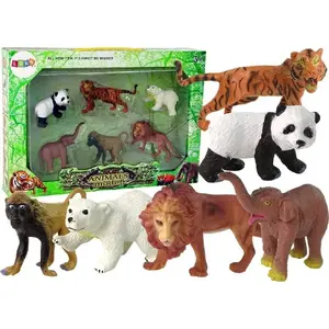 Фигурки LEANToys — набор 6 диких сафари животных (тигр, обезьяна, лев)